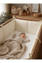 Crib Side Protector Single Piece 100% Cotton 60X120 cm 35 cm 360 cm Protective Ecru Baby Side Protection - 4