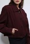 Burgundy Pile Detailed Mock Neck Coat - 5