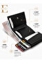 Men's Leather Black Cash Money Compartment Slide Mechanism Wallet Card Holder - 3