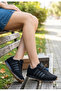 Women's Black Sports Shoes Lightweight Flexible Comfortable Non-Slip Sole Walking Shoes - 2