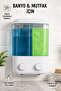 1 Pcs Adhesive Wall Mounted Kitchen Manual Liquid Soap Dispenser Double Compartment 1000 ml Refillable M-55 - 3