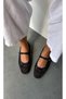 Elise Women's Black Pearl Embellished Mary Jane Ballet Flats