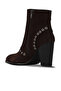Brown Suede Women's Heeled Boots 33Wb14005 - 4