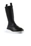 Black Black Leather Women's Wedge Heeled Boots 01Wt5800 - 2
