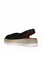 Black Leather Women's Flat Sandals 01We3403 - 4