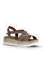 Gray Leather Women's Flat Sandals 01We3402 - 2