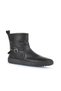 Black Leather Women's Flat Boots 01Wd2601 - 2