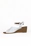 White Leather Women's Wedge Heeled Sandals 01We4000 - 3