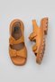 Orange Leather Women's Flat Sandals 01Wy5505