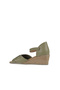 Khaki Leather Women's Wedge Heeled Sandals 01Ws11102 - 5