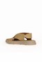 Beige Leather Women's Flat Sandals 01Wa2603 - 4