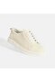 Women's White Leather Lace-Up Sports Shoes - 5