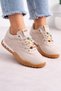 Casual Women's Sneakers Beaded Lace-Up Casual Shoes (Fashion Model) - 3