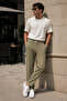 Men's Summer Synthetic Linen High Waist Elastic, Loose Cut Trousers C350 - 5