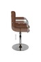 Scaun de bar, maro, material textil - 6
