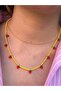 Bym478 Strawberry Figured Yellow Bead Necklace Elegant Daily Accessory for Women and Children - 4