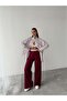 Waistband Detailed Shirt Set - Burgundy - 3