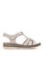 , Women's Genuine Leather Comfort Sandals 1611051Z030 Silver - 3