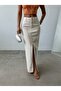 Maxi Denim Skirt with Slit Detail - 4