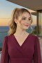 Long-sleeved, backless, wrap-around midi chiffon dress - 5