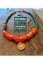 Bodrum Orange Glass Bead Glass Necklace Evil Eye Orange Gold Eye Bead Necklace - 2