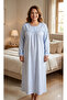 NIGHTWEAR THIN FOUR SEASONS WEARING 1 PIECE BLUE AND WHITE TINY FLOWERY QUALITY STYLISH LOVELY - 2