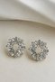 Silver Color Jewelled Hoop Earrings - 2