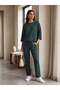 Women's Reference Fit Knitted Top and Bottom Two-Piece Set Dark Green - Comfortable Fit |   Breathable Fabric |   4 Seasons - 4