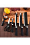 Kitchen Knife Set 6 Pcs includes a chopper, bread knife, paring knife, scissors, and ceramic peeler | WIDGETS MATRIX - 4