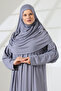 One Piece Practical Prayer Dress with Headscarf and Robe 8015 Gray - 7