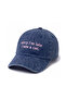 ''Sorry I'M Late I Saw a Cat'' Embroidered Washed Cap / Cat Embroidered Washed Cap - 2