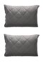 Colorful Pillow Mattress (2 PCS), 100% Cotton, Quilted, Pillow Protector, Pillow Cover, Gray - 3