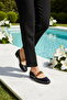 Black Belted Stoned Lightweight Women's Ballerinas 312547 Z