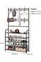4-Layer Shoe Rack with 8 Hooks, Multifunctional Storage 80x25x154cm Black - 4