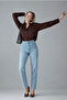 Women's Mom Fit Straight Leg Classic B.Blue Jeans