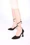 Women's Pointed Toe Ankle Strap Thin Heeled Evening Dress Shoes Black - 4