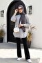 Striped slit loose linda shirt - light gray - 4