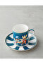 Emberlyn New Bone China 4 Piece 2 Person Coffee Cup Set 90 ml Blue - 3