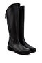 Women's Black Double Zippered Rubber Sole Genuine Leather Boots - 4