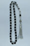Silver Color Enamel Embroidered Prayer Beads, Quadruple Drop Model Metal Tassel Prayer Beads with Gift Box.