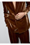 Velvet Double-Breasted Fabric Blazer Jacket - 7