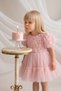 Girl's Princess Dress 3D Rose Tulle Layered with Bow Detail Birthday Party Wedding Special Occasion Dress - 3