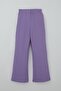 Girl's Pants Set with Letter & Heart Embroidery and Bow Accessory, Ages 4-8, Lilac - 7
