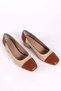 Women's Genuine Leather Heeled Ballerina Casual Shoes Beige - Tan - 2