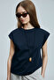 Erote Women's Cotton T-Shirt Navy Blue - 3