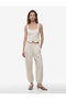X Melis Ağazat - Square Collar Sleeveless Buttoned Pocket Detailed Linen Blend Vest - 2