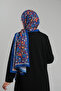 Cobalt Blue Patterned Shawl Cut Out Fiber Digital Printed Cotton Flower 202113 _24 - 6