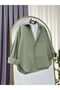 Oversize Balonkol Khaki Green Women's Shirt 010