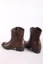 Women's Genuine Leather Zippered Thick Heeled Cowboy Boots Brown - 4
