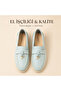 Genuine Leather Light Blue Women's Loafer Shoes Rubber Sole Comfortable Daily Moccasins - 5